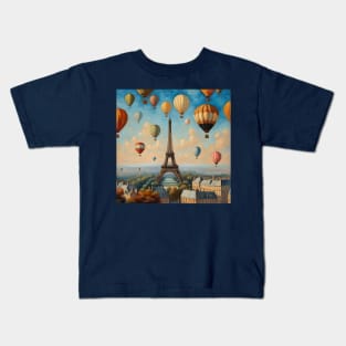 Hot Air Balloons Aloft In Paris Kids T-Shirt